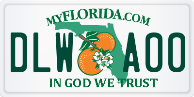 FL license plate DLWA00