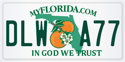 FL license plate DLWA77