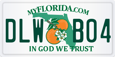 FL license plate DLWB04
