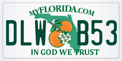 FL license plate DLWB53