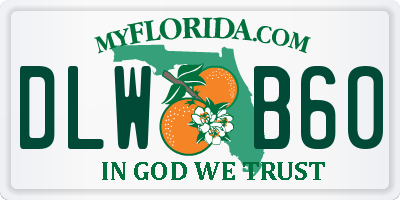 FL license plate DLWB60