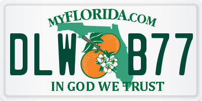 FL license plate DLWB77