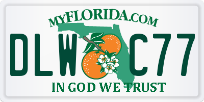 FL license plate DLWC77