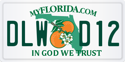 FL license plate DLWD12