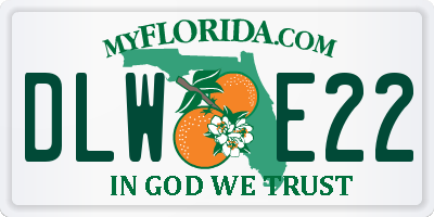 FL license plate DLWE22
