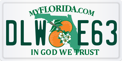 FL license plate DLWE63