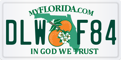 FL license plate DLWF84