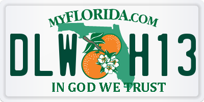 FL license plate DLWH13