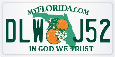 FL license plate DLWJ52