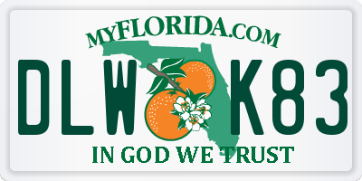 FL license plate DLWK83