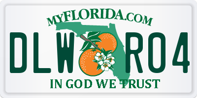 FL license plate DLWR04