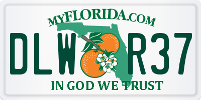 FL license plate DLWR37
