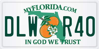 FL license plate DLWR40