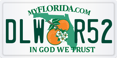 FL license plate DLWR52