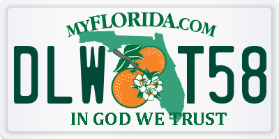 FL license plate DLWT58