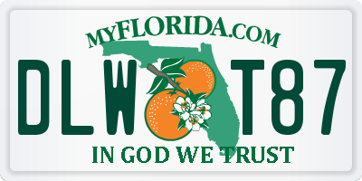 FL license plate DLWT87