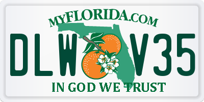 FL license plate DLWV35