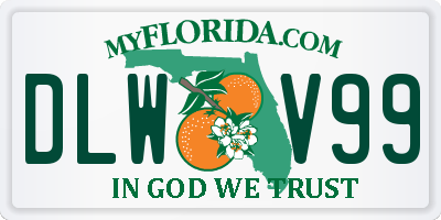 FL license plate DLWV99