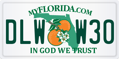 FL license plate DLWW30