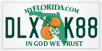 FL license plate DLXK88
