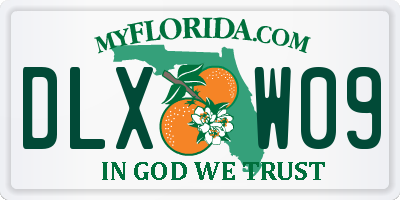 FL license plate DLXW09