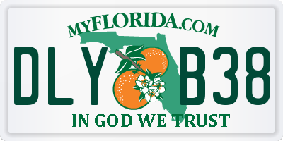 FL license plate DLYB38
