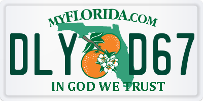 FL license plate DLYD67