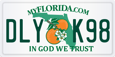 FL license plate DLYK98