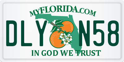FL license plate DLYN58