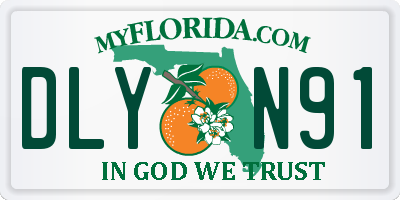 FL license plate DLYN91