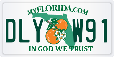 FL license plate DLYW91