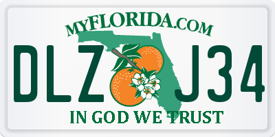 FL license plate DLZJ34