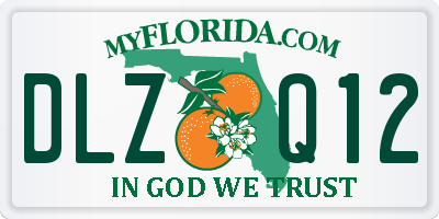 FL license plate DLZQ12