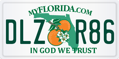 FL license plate DLZR86