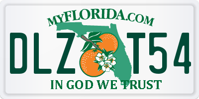 FL license plate DLZT54