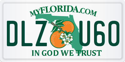 FL license plate DLZU60