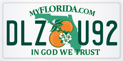 FL license plate DLZU92