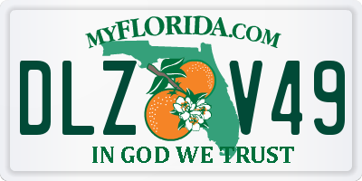 FL license plate DLZV49