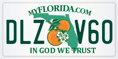 FL license plate DLZV60