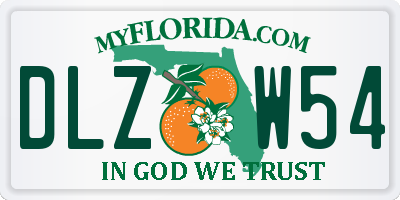 FL license plate DLZW54