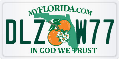 FL license plate DLZW77