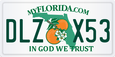 FL license plate DLZX53