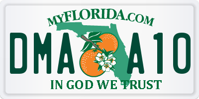 FL license plate DMAA10