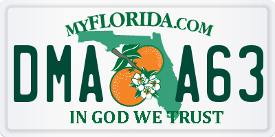 FL license plate DMAA63