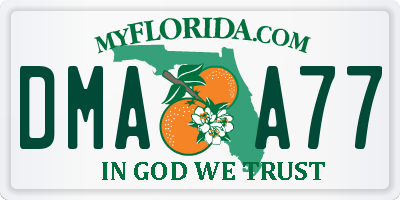 FL license plate DMAA77