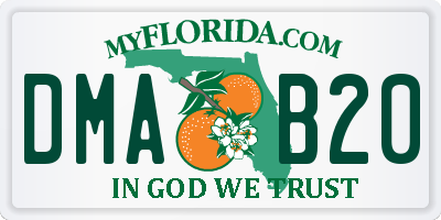 FL license plate DMAB20