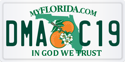 FL license plate DMAC19