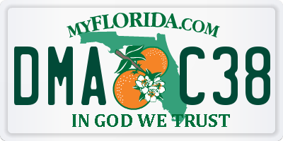 FL license plate DMAC38