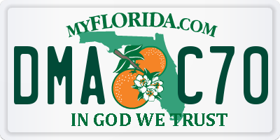 FL license plate DMAC70