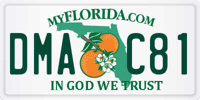FL license plate DMAC81